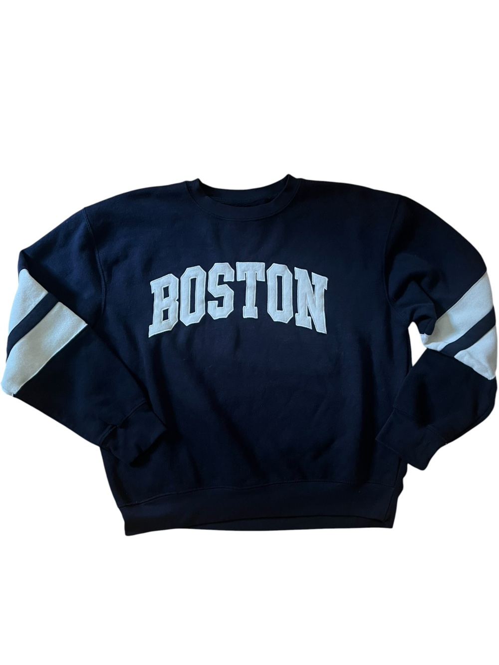 New York Popular Boston Crewneck Sweatshirt Blue XL Varsity Collegiate Preppy